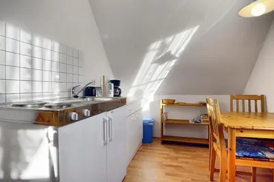 Küche/Küchenzeile in der Unterkunft Waldesruh - App 1