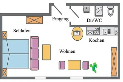 Grundriss der Unterkunft Waldesruh - App 1