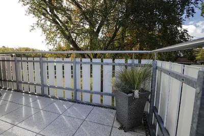 Ein Balkon oder eine Terrasse in der Unterkunft An der Alten Rotbuche, Whg 3