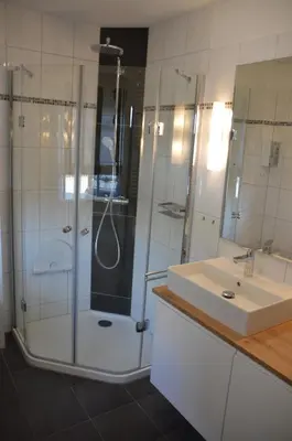 Ein Badezimmer in der Unterkunft Hampel, Fewo Vogelsang-Whg 1