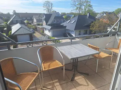 Ein Balkon oder eine Terrasse in der Unterkunft Meer, Whg 16