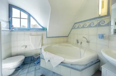 Ein Badezimmer in der Unterkunft Antjes Deichblick