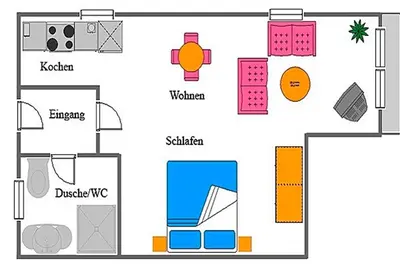 Grundriss der Unterkunft Kranichguck, App 1