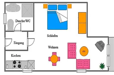 Grundriss der Unterkunft Kranichguck, App 2