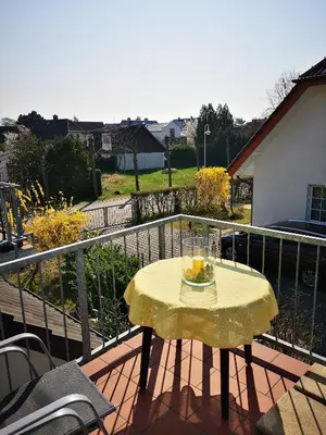 Ein Balkon oder eine Terrasse in der Unterkunft Strandperle 11, PP außen