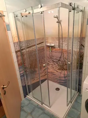 Ein Badezimmer in der Unterkunft Haus Regenbogen