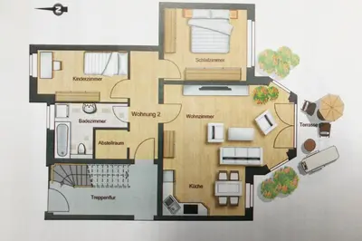 Grundriss der Unterkunft Ostseewelle Whg 2