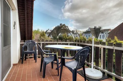 Ein Balkon oder eine Terrasse in der Unterkunft Ostseewelle Whg 7