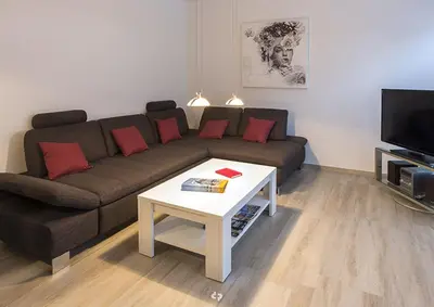 Ein Sitzbereich in der Unterkunft Kaeptn Brass Strandurlaub max 4 Personen