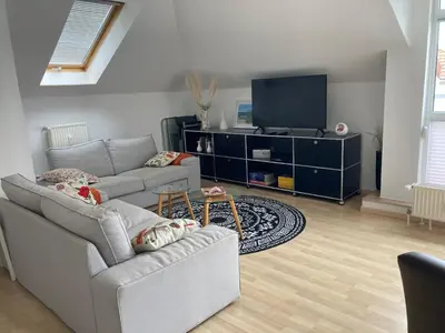 Ein Sitzbereich in der Unterkunft FEWO VI Villa Nicole Hafenstraße 37