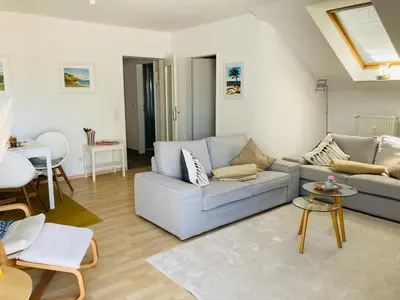Ein Sitzbereich in der Unterkunft FEWO VI Villa Nicole Hafenstraße 37