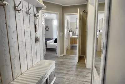 Ein Bett oder Betten in einem Zimmer der Unterkunft Villa Vogelsang, Pier 6