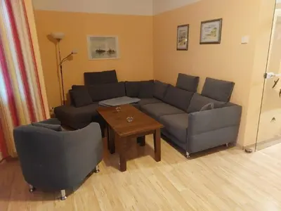 Ein Sitzbereich in der Unterkunft Haus Marleen EG, FW 1
