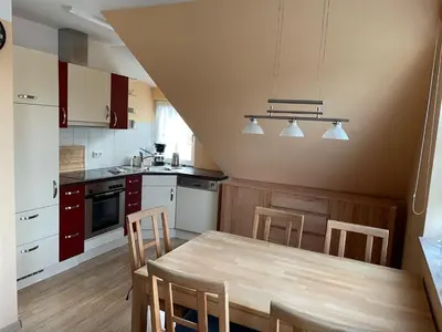 Küche/Küchenzeile in der Unterkunft Haus Marleen OG, FW 2