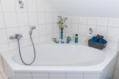 Ein Badezimmer in der Unterkunft Birkenstraße 7, Wohnung 7