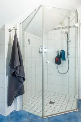Ein Badezimmer in der Unterkunft Birkenstraße 7, Wohnung 7