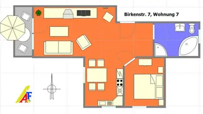 Grundriss der Unterkunft Birkenstraße 7, Wohnung 7