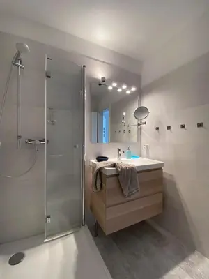 Ein Badezimmer in der Unterkunft Antonia Strandstr 21 Whg 6