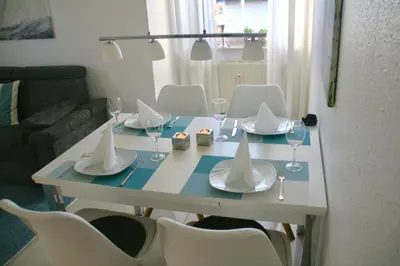 Ein Sitzbereich in der Unterkunft Strandstraße 21 Whg 5