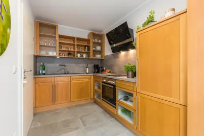 Küche/Küchenzeile in der Unterkunft Birkenstraße 6 Haus II Whg1