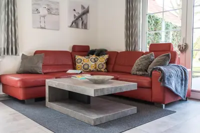 Ein Sitzbereich in der Unterkunft Birkenstraße 6 Haus II Whg3