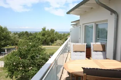 Ein Balkon oder eine Terrasse in der Unterkunft OSTSEEPANORAMA Penth Nr 29 max 4 Pers