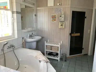 Ein Badezimmer in der Unterkunft 