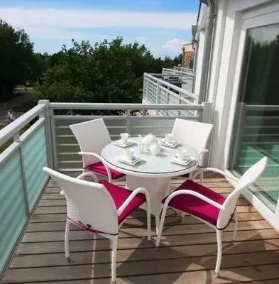 Ein Balkon oder eine Terrasse in der Unterkunft SONNENDECK App Nr 19 max 4 Pers