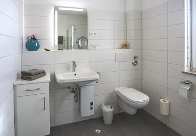 Ein Badezimmer in der Unterkunft WINDLICHT App Nr 3 max 4 Pers
