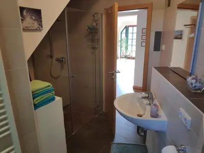 Ein Badezimmer in der Unterkunft Ferienwohnung Thum