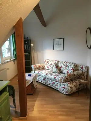 Ein Sitzbereich in der Unterkunft Ferienhaus Schiffchen 