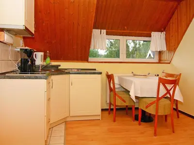Küche/Küchenzeile in der Unterkunft Ferienwohnung am Bodstedter Bodden
