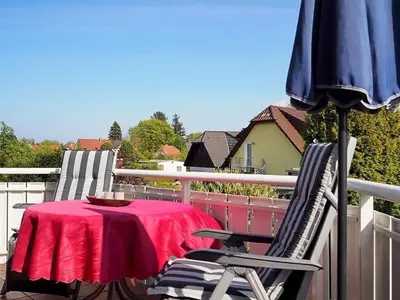 Ein Balkon oder eine Terrasse in der Unterkunft Ferienhaus Weinhardt - Whg 2