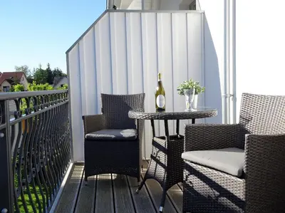 Ein Balkon oder eine Terrasse in der Unterkunft Whg 03 - Keekwind