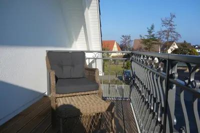 Ein Balkon oder eine Terrasse in der Unterkunft Whg 03 - Keekwind