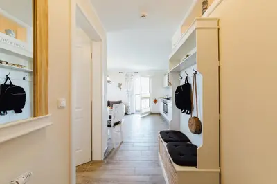 Ein Bett oder Betten in einem Zimmer der Unterkunft Whg 12 - Kranichrast