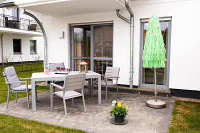 Ein Patio oder anderer Außenbereich in der Unterkunft Whg 11 - Sonnencamp