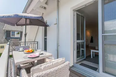 Ein Balkon oder eine Terrasse in der Unterkunft Whg 05 - Boddenangler