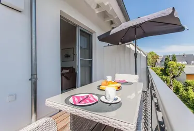 Ein Balkon oder eine Terrasse in der Unterkunft Whg 05 - Boddenangler