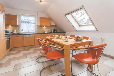 Küche/Küchenzeile in der Unterkunft Birkenperle Wohnung 5
