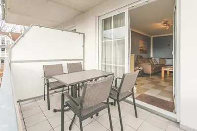 Ein Sitzbereich in der Unterkunft Birkenperle Wohnung 5