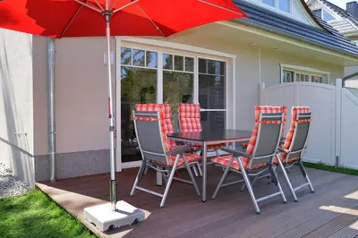 Ein Patio oder anderer Außenbereich in der Unterkunft Ferienhaus Strandschnecke