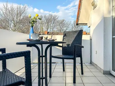 Ein Balkon oder eine Terrasse in der Unterkunft Birkenstraße 7 Whg 6
