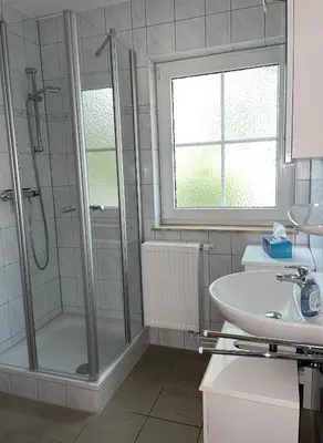Ein Badezimmer in der Unterkunft Ferienhaus Strandoase