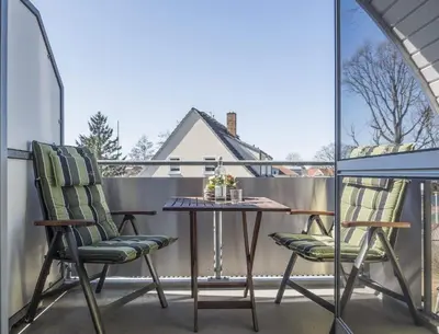 Ein Balkon oder eine Terrasse in der Unterkunft Likedeeler Weg 1 Whg 23