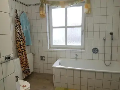 Ein Badezimmer in der Unterkunft Kranichrast 1 Whg 1