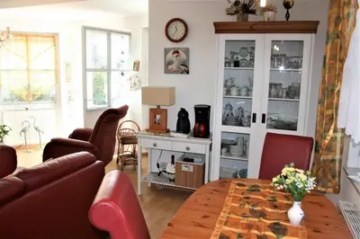 Ein Sitzbereich in der Unterkunft Kranichrast 1 Whg 1