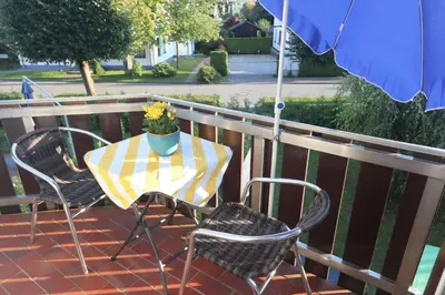 Ein Balkon oder eine Terrasse in der Unterkunft Kranichrast 1 Whg 4