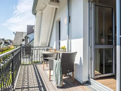 Ein Balkon oder eine Terrasse in der Unterkunft Whg 14 - Seesternchen