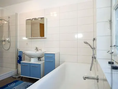 Ein Badezimmer in der Unterkunft Kranichrast 1 Whg 2